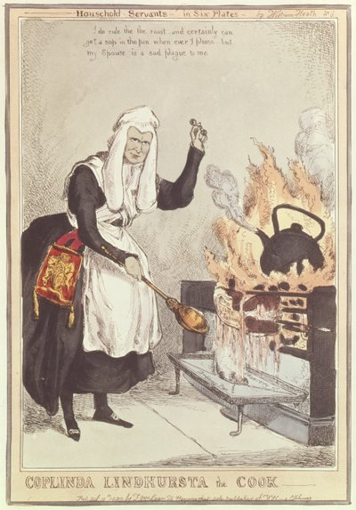 Coplinda Lindhursta the Cook, no.6 from the series Household Servants, published in 1829 by William Heath
